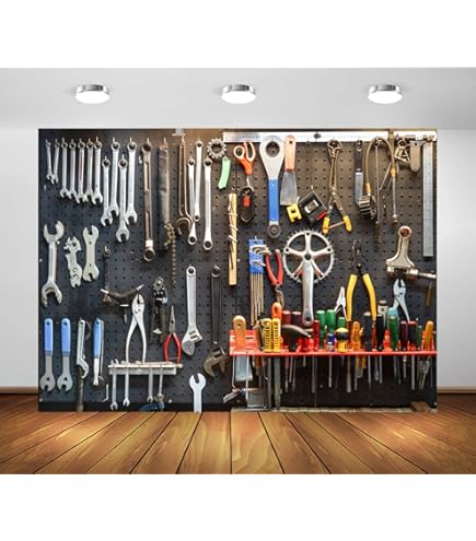 BELECO 7x5ft Garage Photography Backdrop - Brick Wall Workshop Background For Car Theme Photos