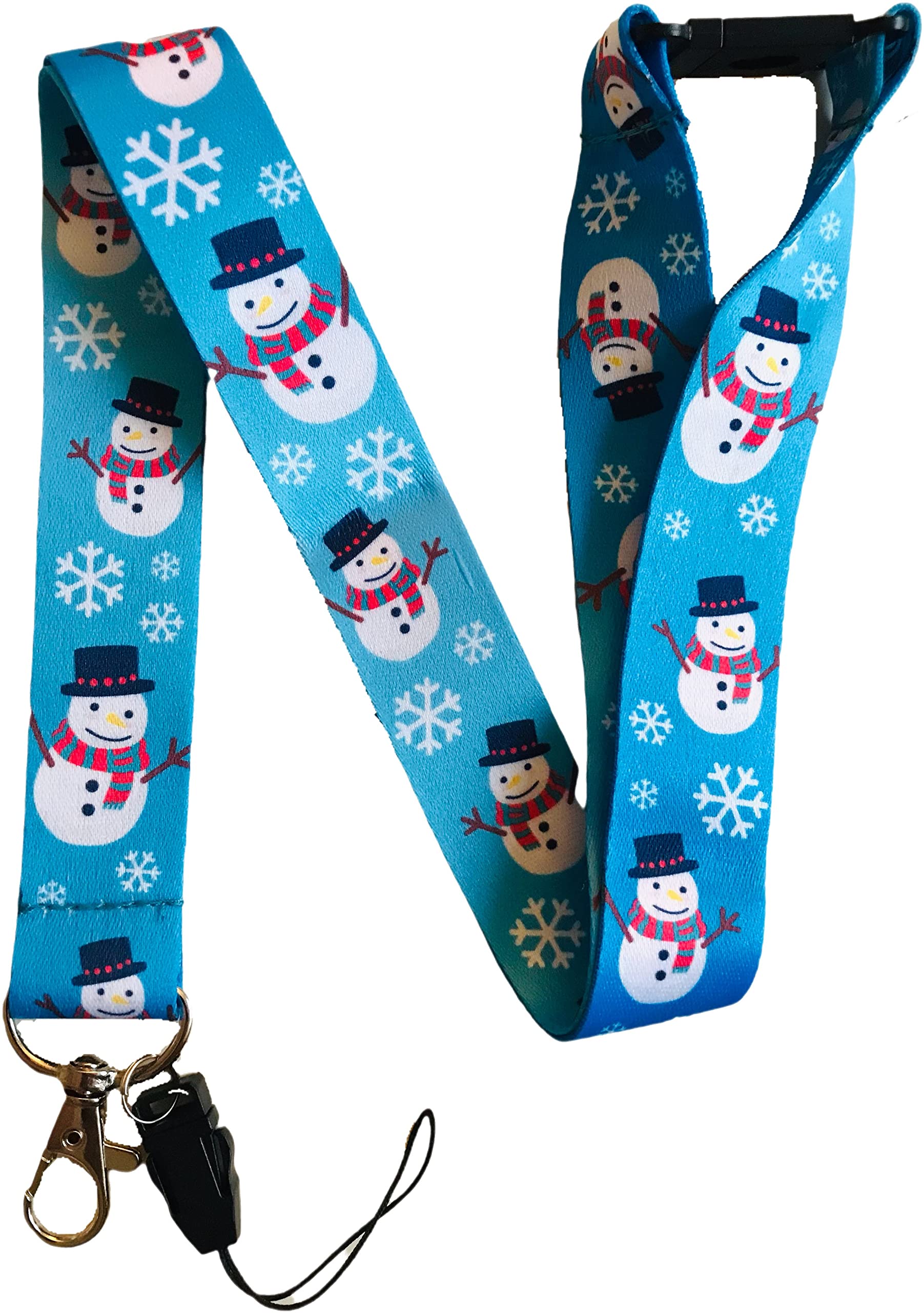 25mm Festive Christmas Snowman Neck Lanyard/Badge Holder/Key/Whistle with Safety Breakaway