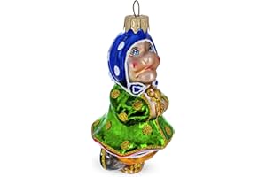 BESTPYSANKY Baba Yaga Folk Tale Character Glass Christmas Ornament