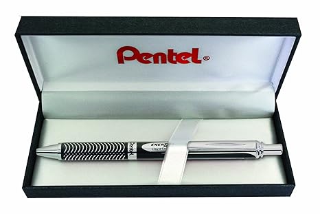 Pentel BL407A-BOX EnerGel Liquid-Gel-Roller Sterling mit matt-schwarzes Gehäuse, Strichstärke 0.35 mm, Kugeldurchmesser 0.7 m