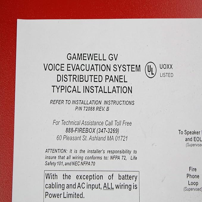 FCI Gamewell Honeywell gv-dp GV sistema de evacuación de voz Panel de distribución armario almacenaje: Amazon.es: Bricolaje y herramientas