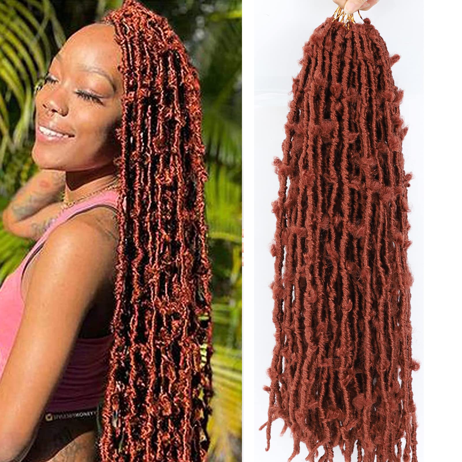 Butterfly Locs Crochet Hair 18 Inch Pre Looped Distressed Butterfly Locs Crochet Braids Soft Messy Butterfly Locs Crochet Hair Faux Locs Crochet Hair Extensions — image 1