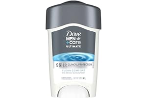 DOVE MEN + CARE Clinical Protection Antiperspirant Clean Comfort Stick for Men 96-Hour Sweat and Odor Protection Clinical Strength Antiperspirant with 1/4 Moisturizing Cream 1.7 oz