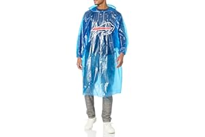 PETS FIRST Buffalo Bills Waterproof Rain Poncho for Adults, Sporty Rain Poncho for Men and Women, with Elastic Sleeves and Drawstring Hood for extra protection. Rain Coat for Rainy Weather. Rain Jacket