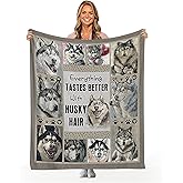 Gift for Husky Dog Throw Blanket, Husky Gifts for Dog Lover, Funny Dog Throw Blanket, Super Soft Cozy and Plush Warm Flannel Bedding Blanket Gift for Couch Sofa Travel 50x40 Inch