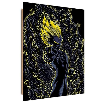 Feeby. Wandbilder - 1 Teilig- 50x70 cm - Bilder Kunstdrucke Deko Panel, Majin Post-Impressionist - DDJVigo, Anime, Schwarz