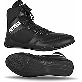 FISTRAGE Boxing Shoes Lightweight Microfiber Leather Kickboxing Training and Fighting Boots Pro Fighters with Mesh and Rubber Sole for Extra Grip - Ventilated Design - Men, Women, Kids Sizes Along With Sting Bag