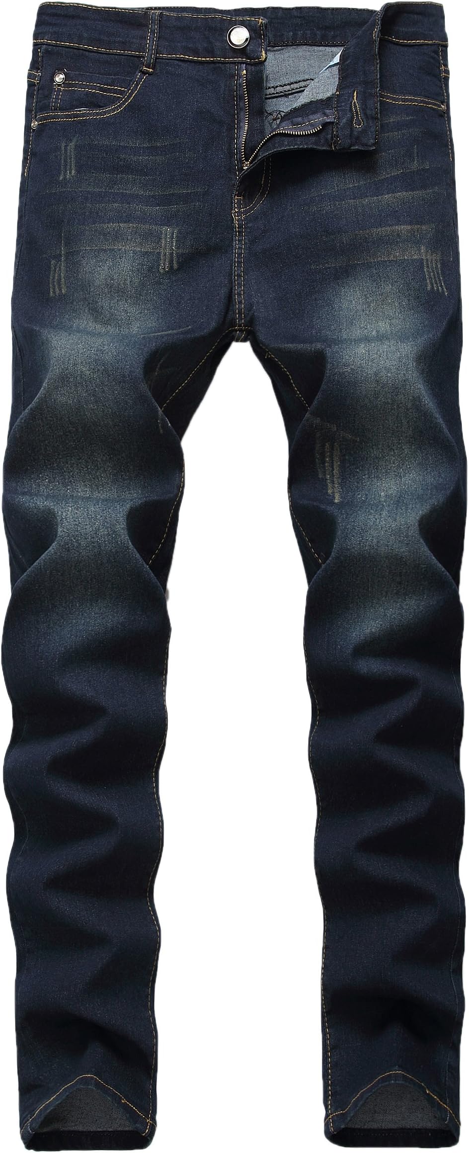 Grimgrow Men's Classic Regular-Fit Jean Comfort Destroyed Relaxed Fit Denim Pants