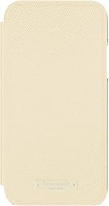 kate spade new york Folio Case for iPhone X - Saffiano Gold / Gold Logo Plate