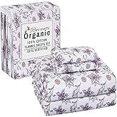 RUVANTI Flannel Sheets King Size - GOTS Certified 100% Organic Cotton, 4 Piece Warm, Soft & Breathable Set, Deep Pocket Snug Fit, Double Brushed Cozy All Season Bedding, Fir Affection