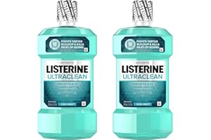 Listerine Ultraclean Oral Care Antiseptic Mouthwash to Help Fight Bad Breath Germs, Gingivitis, Plaque and Tartar, Oral Rinse for Healthy Gums & Fresh Breath, Cool Mint Flavor, 500 mL (Pack of 2)