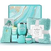 LE CADEAU Valentine's Day Gifts for Wife Girlfriend Her, Get Well Soon Gifts Self Care Gifts, Gardenia Spa Gift Basket Care Package with Blanket, Birthday Christmas for Mom Best Friend Women