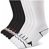 True Religion Mens 8 Pairs Crew Socks for Men Premium Athletic Men's Socks, Shoe Size 8-12