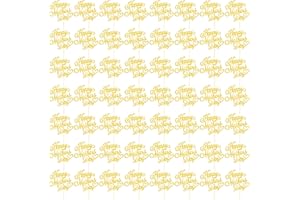 Cotiny 56 Pieces Gold Happy Mother's Day Cupcake Toppers Glitter Cupcake Picks Cake Decorations for Mom Mothers Day Theme Party Decor