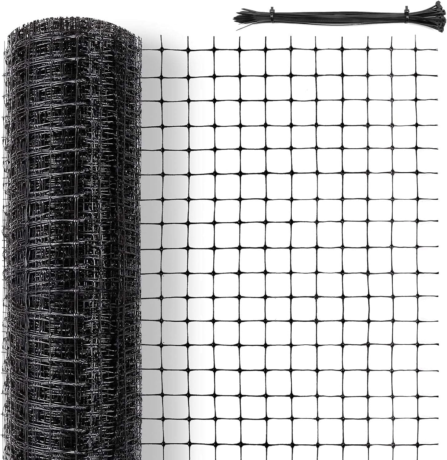 Deer Fence Netting, Garden Bird Netting for Chicken Coops, Plant Covers Fine Mesh Protection Net Black Heavy Duty Trellis for Vegetables