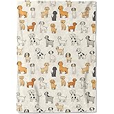 coedoaes Cute Dog Fleece Blanket - 50x60in Cartoon Puppy Throw Blankets,Soft Cozy Lightweight, Ideal for Living Room Home Fun Decor and Kids Boys Girls Spring Pet Gifts