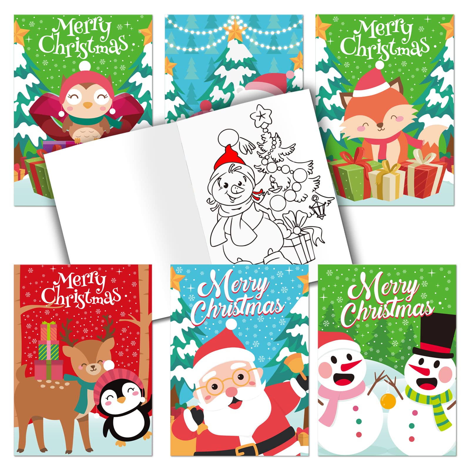 VEYLIN 6 Christmas Coloring Books - Christmas Crafts for Kids Party Bags or Xmas Stocking Fillers