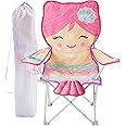 Heritage Kids Figural Mermaid Folding Kids Indoor Outdoor Beach Camp Chair with Portable Carry Case, Ages 6+