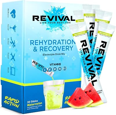 Revival Shots Revival Rapid Rehydration Electrolyte Powder Watermelon 30 Pack
