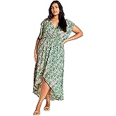 City Chic Women's Plus Size Ditsy Wrap Dress
