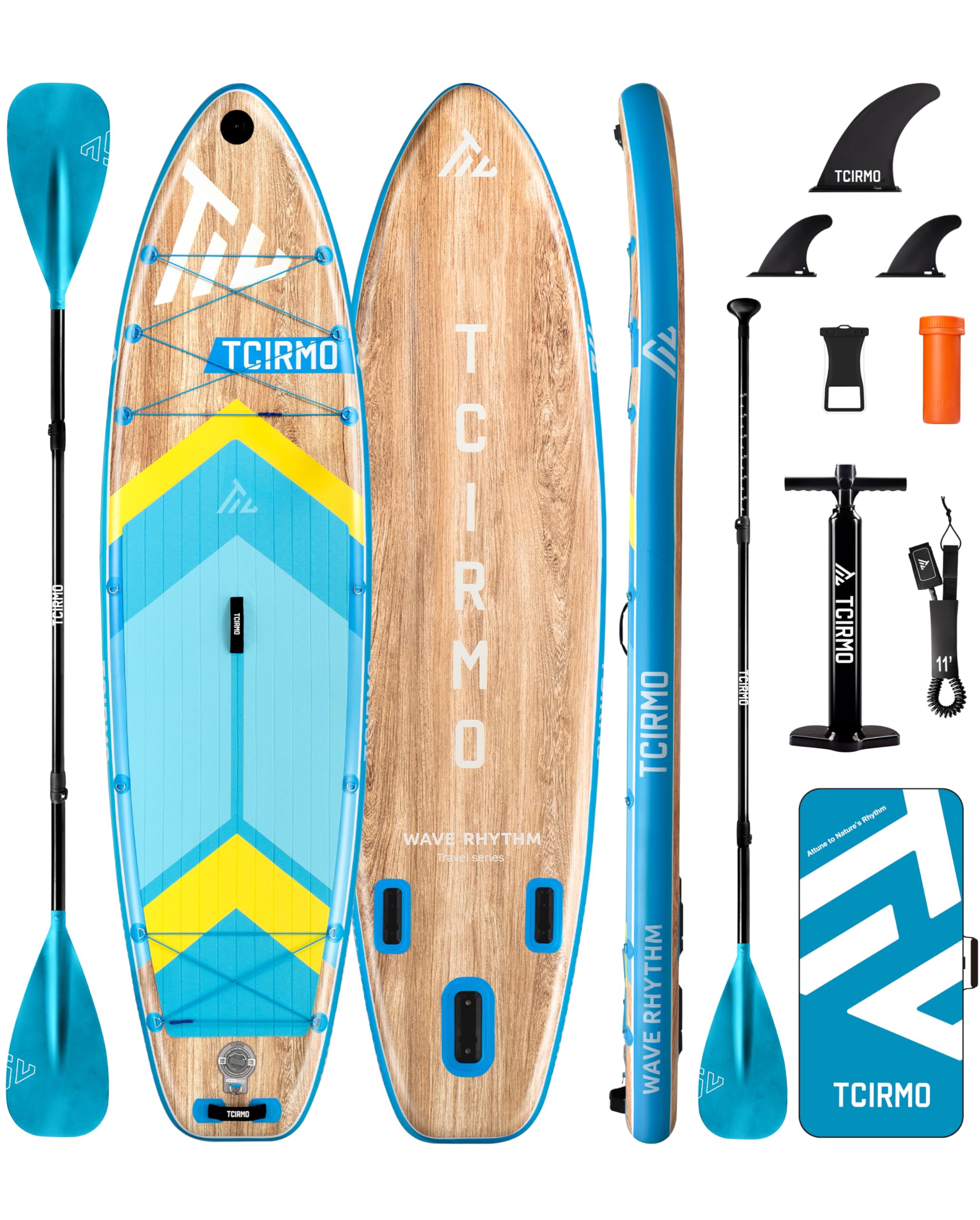 Photo 1 of TCIRMO Inflatable Stand Up Paddle Board for Adults with Seam Welded Technology, 10'6''x33''x6'', Durable SUP with Dual-Blade Paddle and Complete Accessories, 390 lbs Capacity, Beginner-Friendly