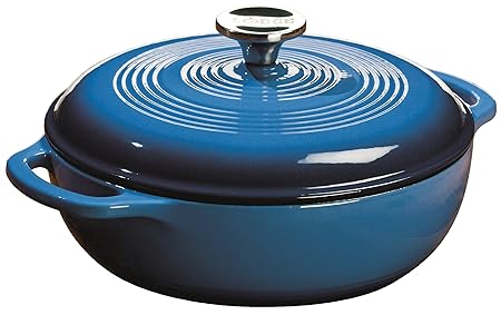 Lodge 2,84 Liter/3 Quart Gusseisen/Porzellan Emaille Dutch Oven/Auflaufform, blau