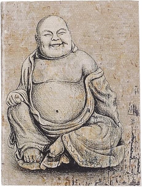 Amazon 手作り ポケットダイアリー 笑うブッダアート 環境に優しい アシッドフリーハンドメイド紙 フラットオープン ソフトカバー サイズ 125 Gsm 100 無地ページ 2枚セット メモ帳 文房具 オフィス用品