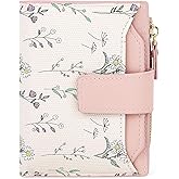 Farcauo Cute Pink Flower Wallet for Women Small Kawaii Coin Purse with ID Window Lightweight and Stylish Design Compact Cash Wallet for Ladies