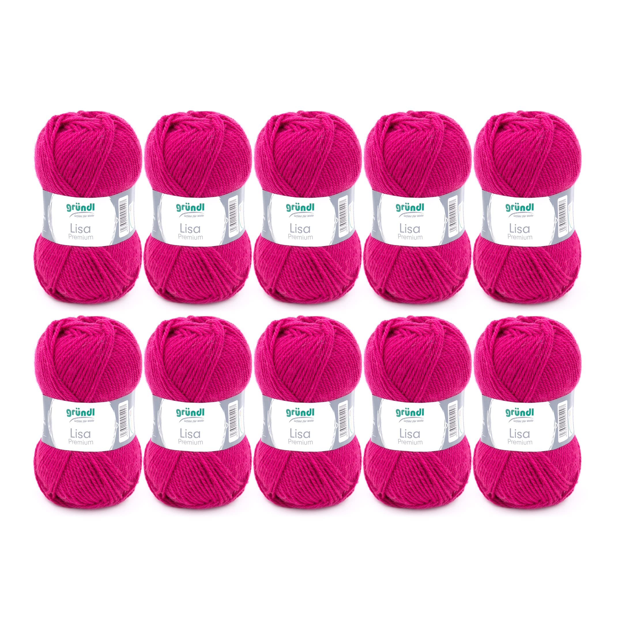Grundl Lisa Premium uni 50g - fuchsia 14 -Pack of 10