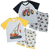 TABNIX Boys' Short Sleeve T-Shirt and Short Outfit Set Size 1-7 Years Toddler Boys' Dinosaur Print Cotton Summer Outfits Sets