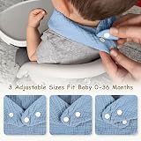 Yoofoss Muslin Baby Bibs 10 Pack Adjustable Bandana Bibs 100% Cotton Blue Orange view 5
