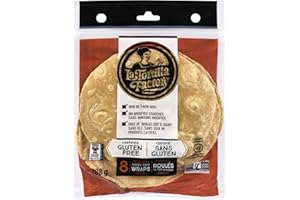 La Tortilla Factory Gluten-Free Ancient Grain Ivory Teff Wraps, 8-Pack of Non-GMO Wraps (Wheat, Soy and Dairy Free), 288gm