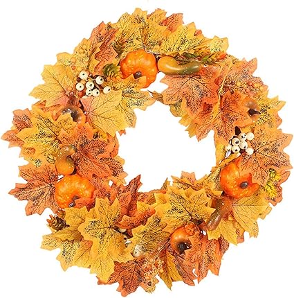 Amazon De Xtr Kurbis Ginkgo Kranz Herbst Ahorn Blatt Girlande Festival Dekor Kranz Herbst Tur Im