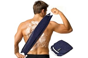 Yiclick Exfoliating Washcloth Towel with Handle, Back Scrubber for Shower, Exfoliating Body Scrubber Exfoliator, Japanese Wash Cloth for Body Scrub, Bath Sponge Loofah Luffa Washer Exfoliator