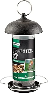 Gardman A01172 Black Steel Wild Bird Seed Feeder 250 g capacity 19 cm view 1