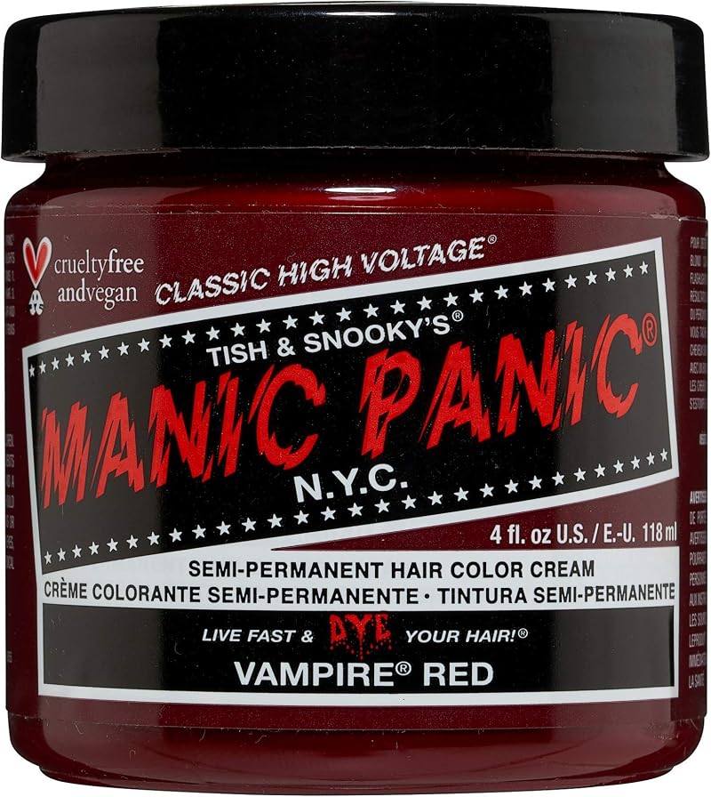 Manic Panic High Voltage Vampire Red Cream Hair Dye 0.118kg Cruelty Free