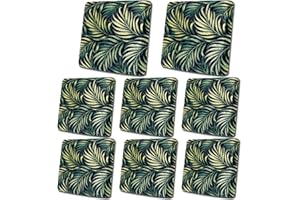 HANDONTIME 8Pcs Outdoor Patio Cushion Covers Green Leaves Stretch Couch Cushion Cover Patio Couch Slipcover for Outdoor/Indoor Washable Non-Slip Furniture Protector for Pet (Black, Cover Only)