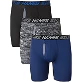 Hanes Men's Boxer Briefs Underwear, Total Support Pouch, X-Temp Cooling and Odor Control, 3-Pack
