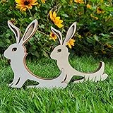 2Pcs Easter Decorations Wooden Bunny Chocolate Candy Egg Holder Easter Eggs Rabbit Stand Paintable Egg Display Easter Surpris