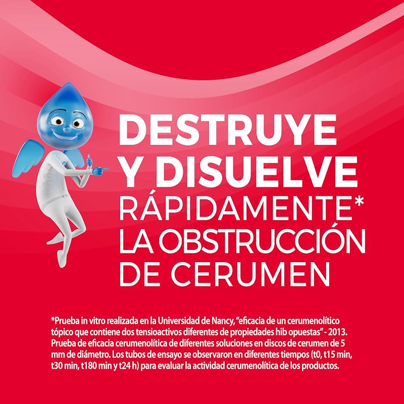Ultra para remover e dissolver tampão de cera de ouvido, bocal patenteado para desintegração rápida de cera, 20 ml