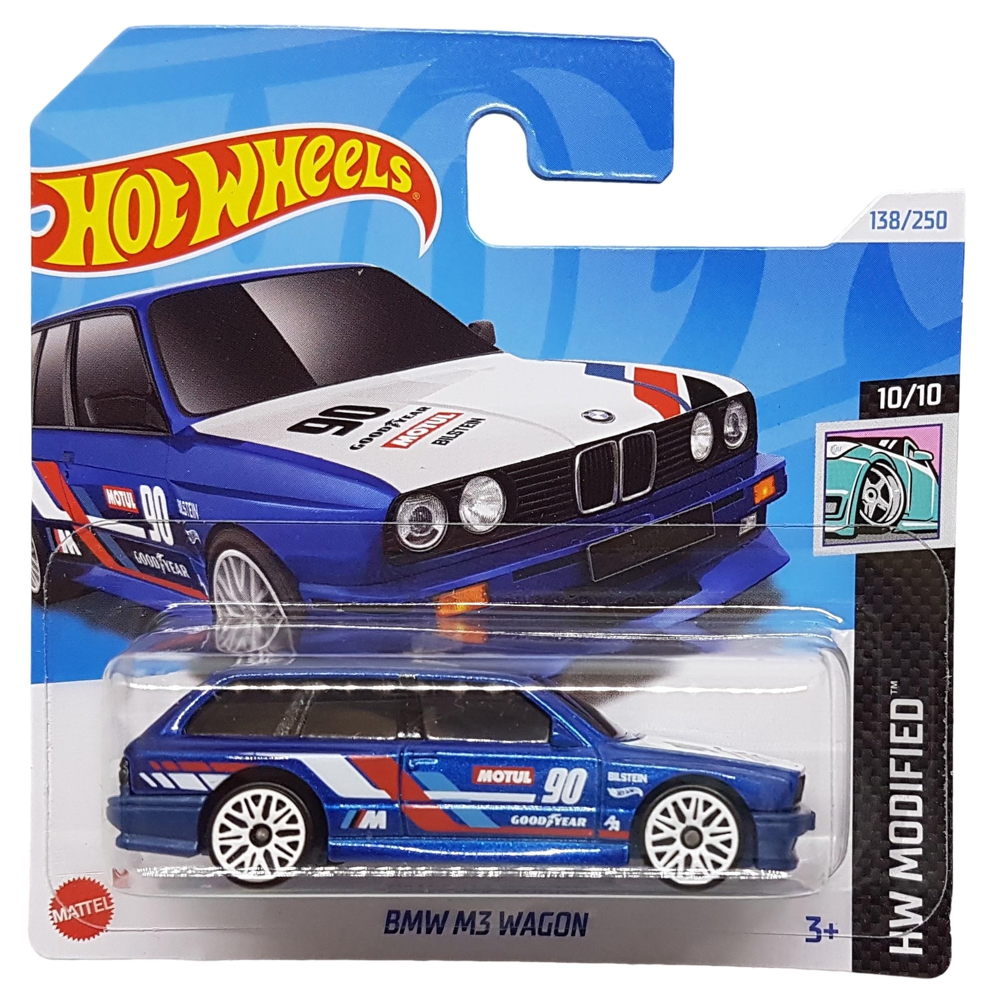 Hot Wheels - BMW M3 Wagon - HW Modified 10/10 - HRY67 - Short Card - Motul - Good Year - Bilstein - Dark Blue Metallic - Mattel 2024 - 1:64