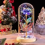 Beferr Colorful Forever Rose with Glass Dome LED Base Gift for Mum Women view 4