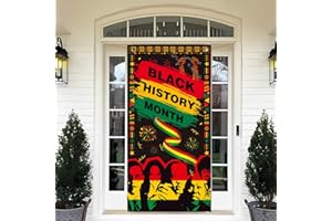GERMISHUYS Black History Month Door Cover, Black History Month Door Decorations, African American February Festival Door Banner for Indoor Outdoor Home Ofiice