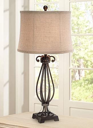 iron scroll table lamp