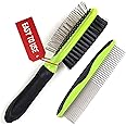 REXIPETS Dog & Cat Brush & Comb Pet Grooming Set - Double Side (Large) - Ultimate Deshedding Tool - Lice and Flea Removing - Perfect Groomer's Tools - Strong Grip and Soft Bristles