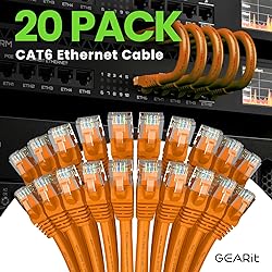 GearIT Cat 6 Ethernet Cable 1 ft (20-Pack) - Cat6