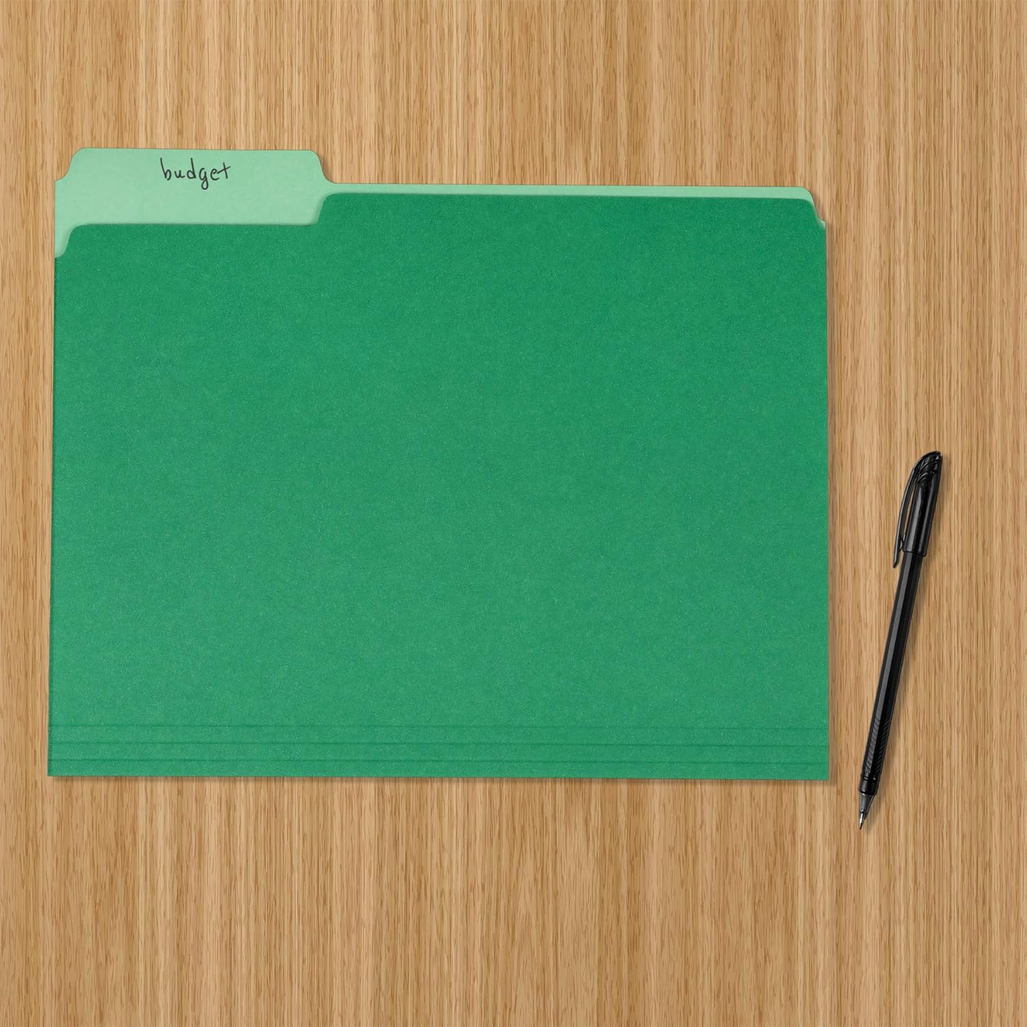 Basics File Folders, Letter Size, 1/3 Cut Tab, Bright Green, 36-Pack : Office Products