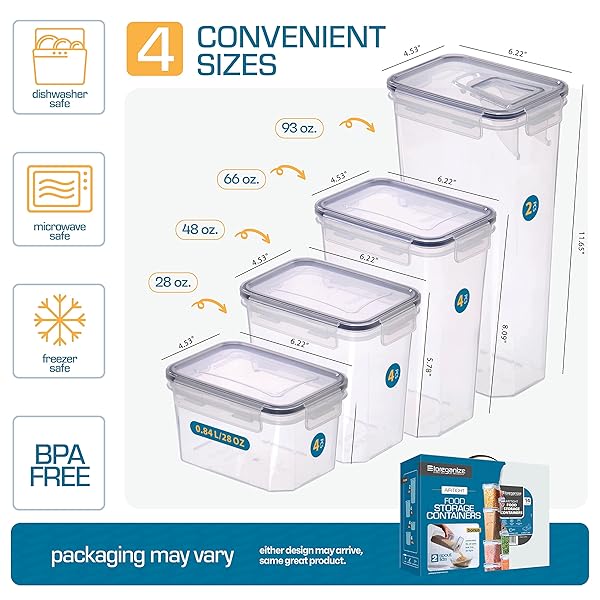 14 PCS AIRTIGHT FOOD STORAGE CONTAINERS WITH LIDS SET, BPA FREE LEAK-PROOF KITCHEN AND PANTRY ORGANIZATION CANISTERS FOR CEREAL, PASTA, DRY FOOD, FLOUR SUGAR, STACKABLE, FREE LABEL, MARKER, SCOOP
