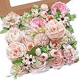 Serwalin Artificial Flowers Pink Flowers Fake Silk Flowers Wedding Cake Flowers for Wedding Bouquets Table Centerpieces Spring Decor Party Baby Shower Decoration