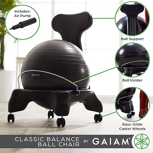 Gaiam Classic Balance Ball Chair – Exercise Stability Yoga Ball - Technical View